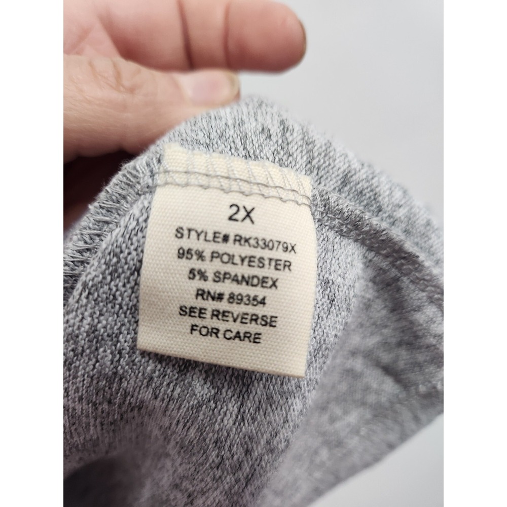 No Comment NY.LA Womens Tunic Top Size 2X Gray Brushed Ruffle Long Sleeve NWT - Picture 6 of 9